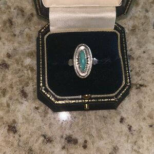Turquoise Ring size 4 ~ silver